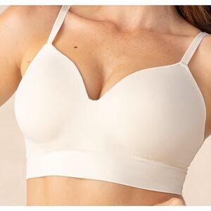 Brand New Truekind Women's Size Large Chai White Supportive Comfort Bra